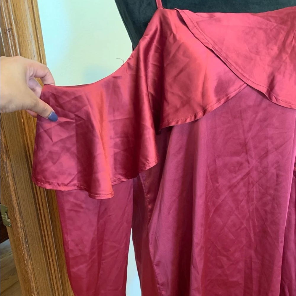 (SOLD) Ruffled Cold Shoulder Dress - Picture 3 of 5